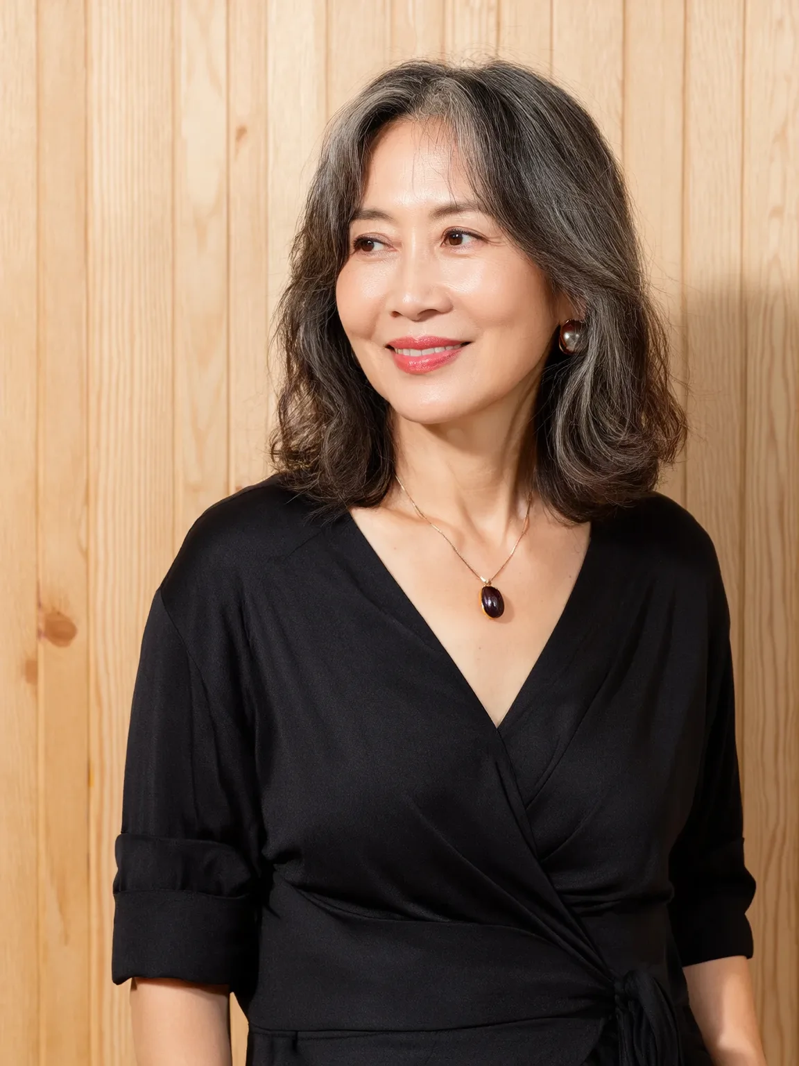 Shoulder-Length Silver Frost Layered Bob with Salt and Pepper